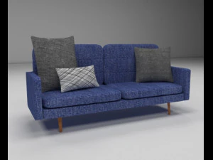 sof&aacute; com almofadas Modelo 3D