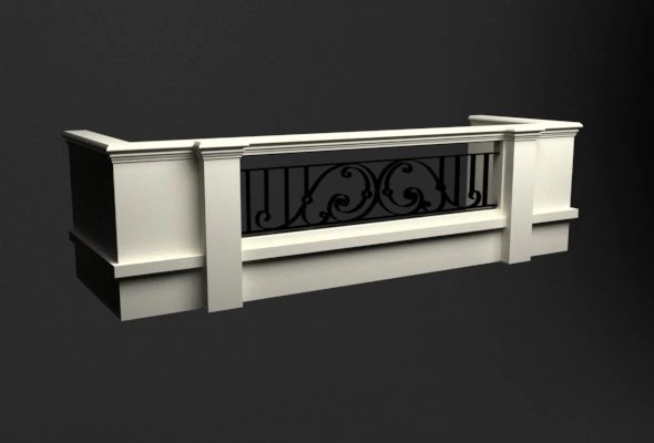 balcony 3D Model .c4d .max .obj .3ds .fbx .stl .blend 