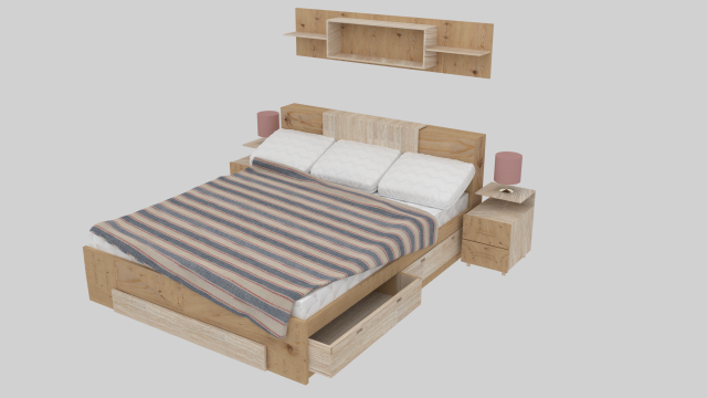 bed Model 3D .c4d .max .obj .3ds .fbx .stl .blend