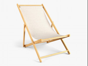 wood beach chair 3D 模型