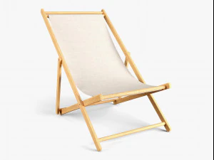 wood beach chair 3D Model