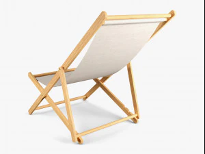 wood beach chair 3D Model