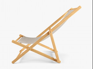 wood beach chair Model 3D