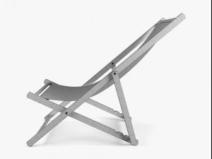 wood beach chair 3D Model