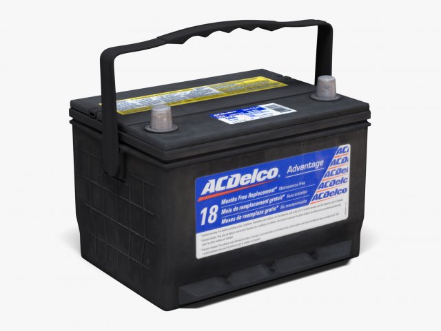 acdelco car battery 3D Модель .c4d .max .obj .3ds .fbx .stl .blend