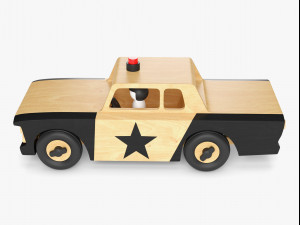 wooden toy police car 3Dモデル