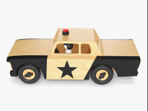 wooden toy police car 3D Model