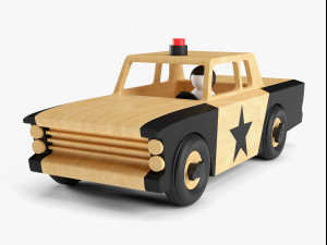 wooden toy police car 3Dモデル