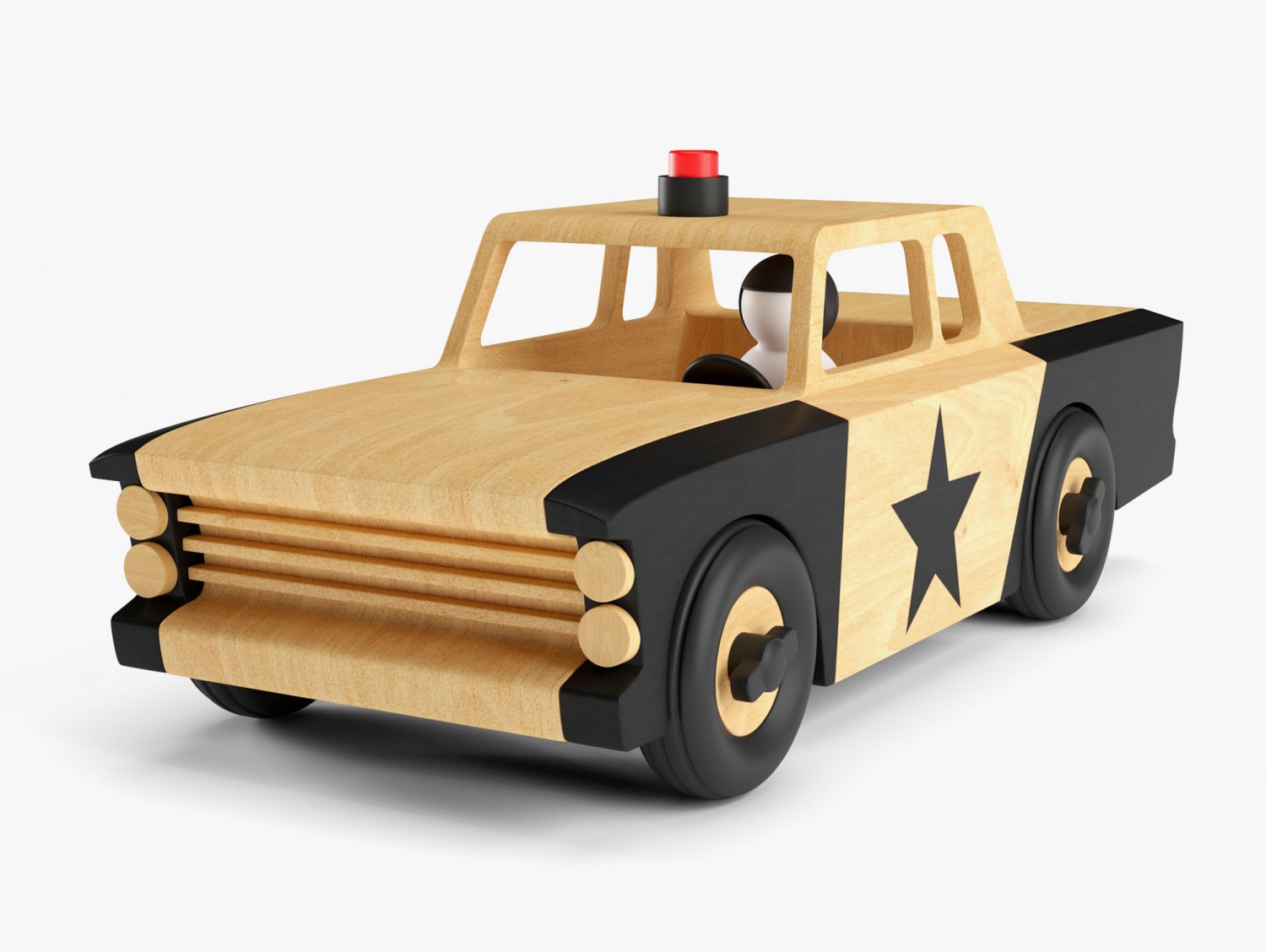 wooden police car toy