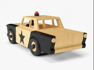 wooden toy police car 3Dモデル