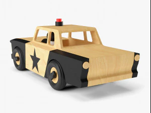 wooden toy police car 3D Model