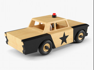 wooden toy police car 3Dモデル