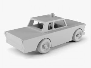 wooden toy police car 3D Model