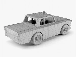 wooden toy police car 3D Model