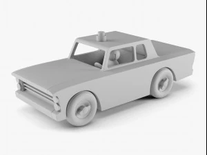 wooden toy police car 3D Model