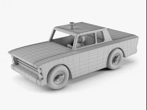 wooden toy police car 3D Model