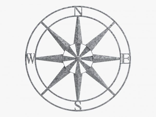 compass wall decor 3D Model .c4d .max .obj .3ds .fbx .stl .blend 