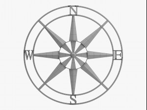 compass wall decor 3D Model