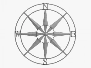 compass wall decor 3D Model