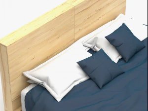 wooden bed set 3D Model