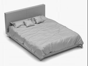 wooden bed set 3D Model