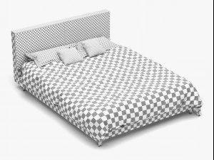 wooden bed set 3D Model
