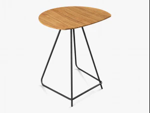 short wood stool 3D Model