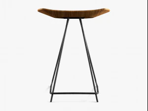 short wood stool 3D Model