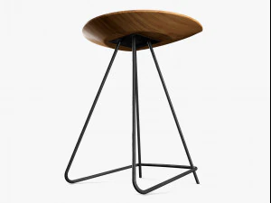 short wood stool 3D Model