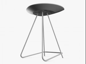 short wood stool 3D Model