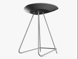 short wood stool 3D Model