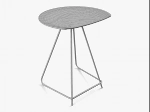 short wood stool 3D Model