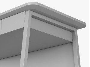 mid century office desk 3D Model