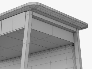 mid century office desk 3D Model