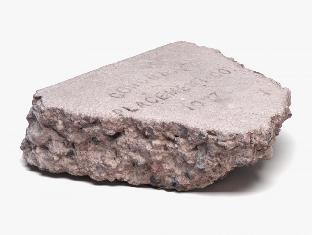 concrete chunk 02 - 16k scan 3D Model .c4d .max .obj .3ds .fbx .stl .blend 