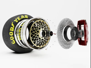 BBS E55 Goodyear Eagle V2 Combo 3D Modell