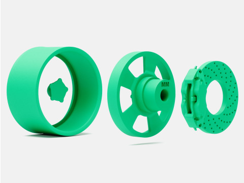 1-24 Scale 15x8 Torq Thrust D Wheel and Brake 3D Принт Модель
