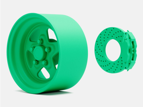 1-24 Scale 15x8 Weld Pro Star Wheel and Brake 3D Принт Модель