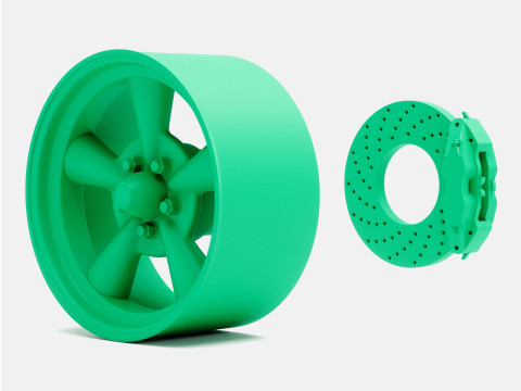 1-24 Scale 15x8 Pacer Supreme Wheel and Brake 3D Baskı Modeli