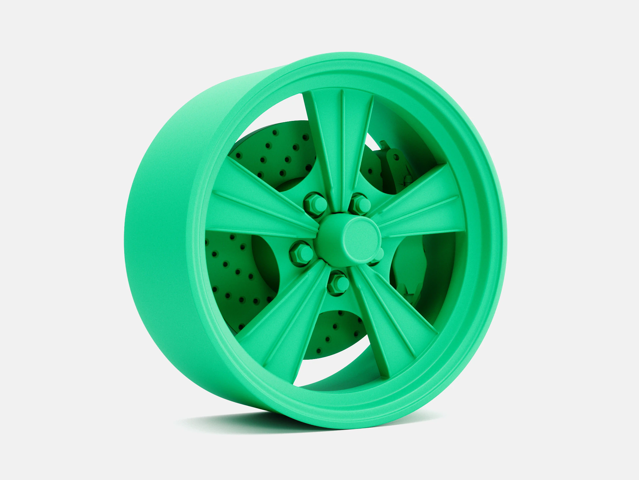 1-24 Scale 15x7 Radir Tri Ribb Wheel and Brake 3D Print Model .c4d .max .obj .3ds .fbx .stl .blend