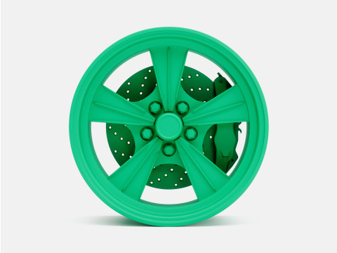 1-24 Scale 15x7 Radir Tri Ribb Wheel and Brake 3D Print Model