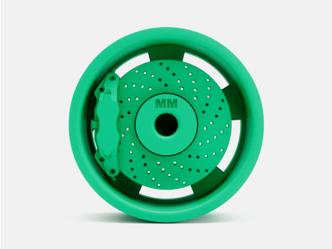 1-24 Scale 15x7 Radir Tri Ribb Wheel and Brake 3D Print Model