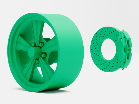 1-24 Scale 15x7 Radir Tri Ribb Wheel and Brake 3D Print Model
