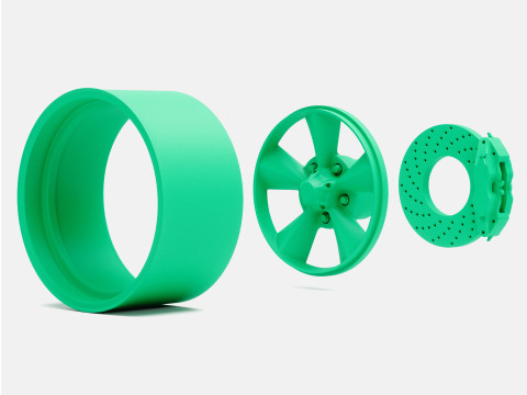 1-24 Scale 15x8 US Mags Standard Wheel and Brake 3D 프린트 모델