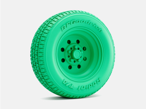 1-24 Scale 15x8 Weld Draglite Wheel BFGoodrich Radial T-A Tire and Brake Set Modelo de Impressão 3D