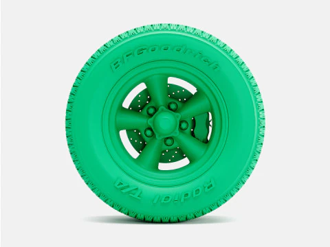 1-24 Scale 15x8 Torq Thrust D Wheel BFGoodrich Radial T-A Tire and Brake Set 3D Print Model