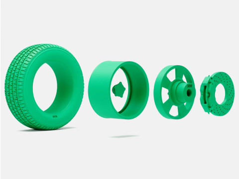 1-24 Scale 15x8 Torq Thrust D Wheel BFGoodrich Radial T-A Tire and Brake Set 3D प्रिंट मॉडल