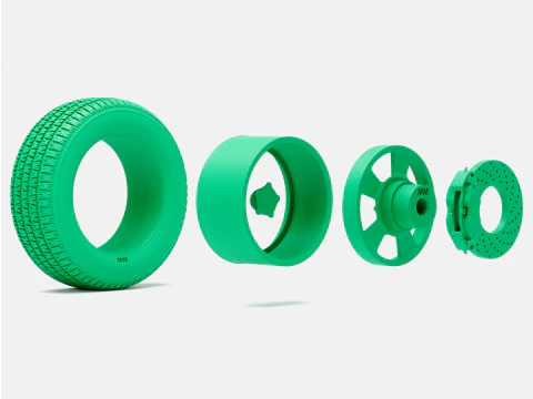 1-24 Scale 15x8 Torq Thrust D Wheel BFGoodrich Radial T-A Tire and Brake Set 3D Print Model