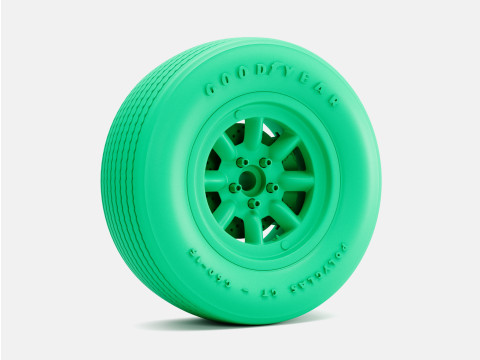 1-24 Scale 15x8 Minilite Wheel Goodyear Polyglas Tire and Brake Set Modelo de Impressão 3D