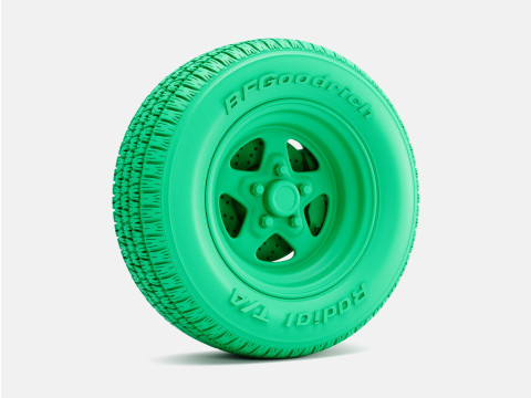 1-24 Scale 15x8 Weld Pro Star Wheel BFGoodrich Radial T-A Tire and Brake Set Modelo de Impressão 3D